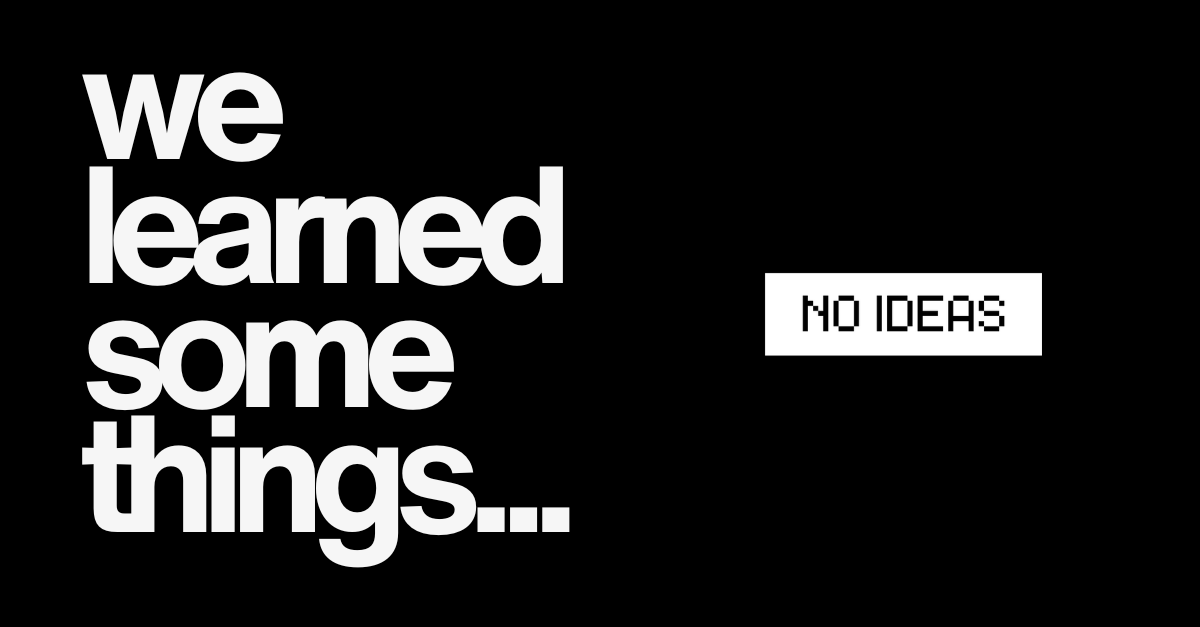 No Ideas was a false start. Here's why.